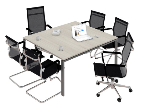 Стол для переговоров NT 120х144 вяз натуральный/антрацит (Коричневый/Антрацит)