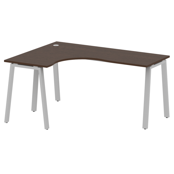 Стол криволинейный левый Metal System Style БА.СА-4 Л 1600x1200x750 (Венге Цаво/Серый металл)