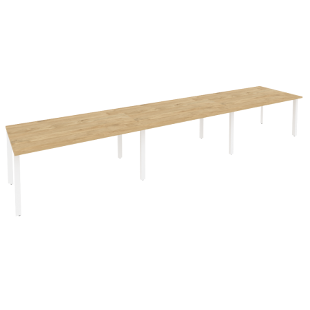Стол переговорный Onix O.MP-PRG-3.4 4740x980x750 (Тиквуд Светлый/Белый Металл)