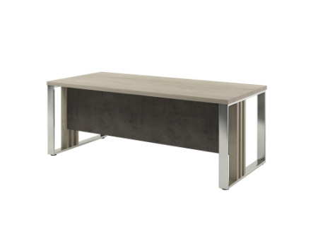 Стол прямой, опоры из нержавеющей стали Vestar Z-320 2000x900x750 (Дуб Галифакс белый/Бетон Чикаго)