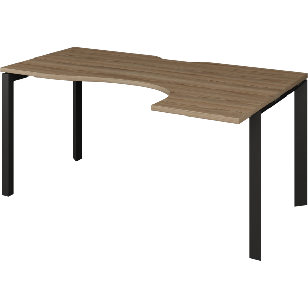 Стол эргономичный правый на металлокаркасе Аргентум-МП НТМП.П-040.ПР 1400x1000x750 (Дуб сафари/Антрацит)