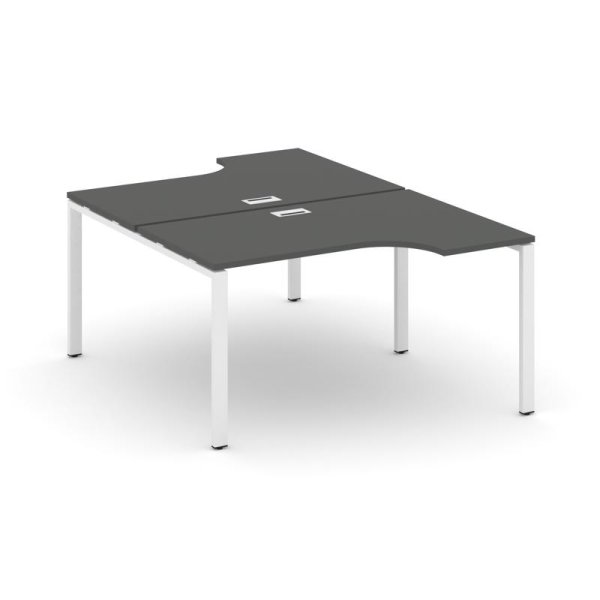 Рабочая станция эргономичная SN-6P.DRPA-001 (1380х1232/1992х750) (Антрацит/Металл Белый)