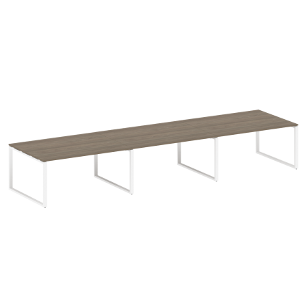 Переговорный стол 3 столешницы Metal System Style БО.ПРГ-3.4 4800x1235x750 (Вяз/Белый металл)