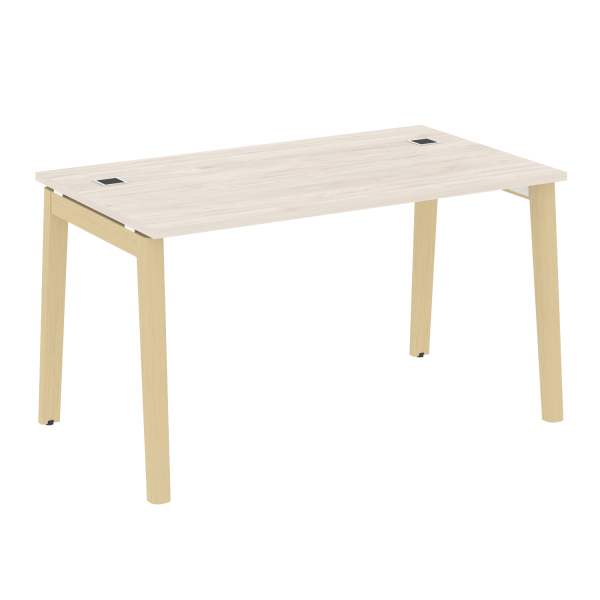 Стол руководителя на деревянных опорах Onix Wood Direct OW.SRR-3.8 1380x800x750 (Денвер Светлый/Дуб Светлый)