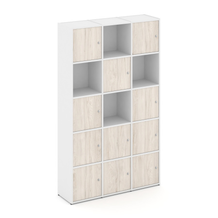 Стеллаж Locker Plus LK.K-009 1188x350x1983 (Белый | Денвер Светлый)