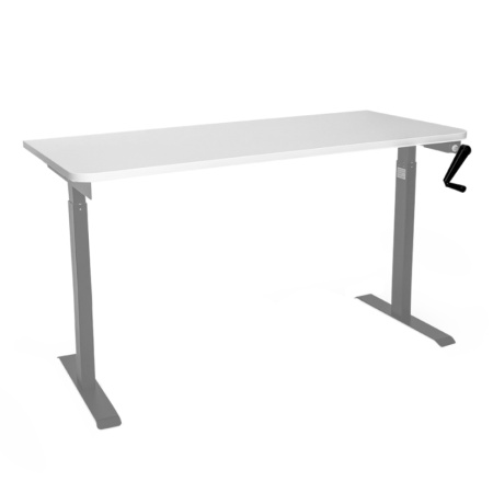 Стол c ручным приводом LA-T33-M1 (1600x700x725-1165) (Белый | Серый)