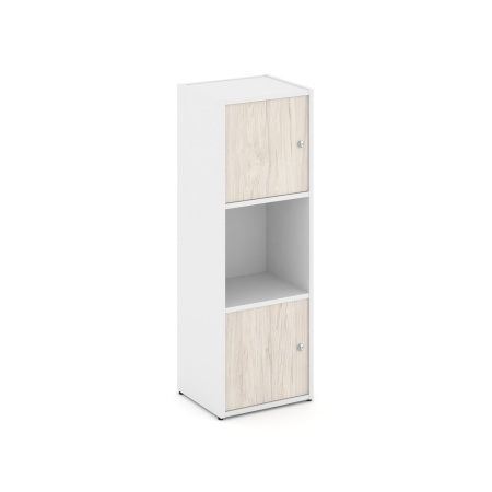 Стеллаж Locker Plus LK.K-001 408x350x1203 (Белый | Денвер Светлый)