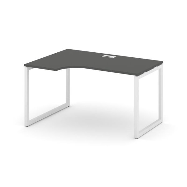 Стол рабочий эргономичный SN-4O.SPA-021(L) (1380х800/980х750) (Антрацит/Металл Белый)