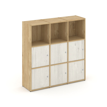 Стеллаж Locker Plus LK.K-003 1188x350x1203 (Тиквуд Светлый | Дуб Наварра)