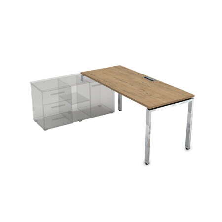 Стол рабочий, прямолинейный, левый Gloss НСТЛ-П.989 1400x800x750 (TeakwoodХром)