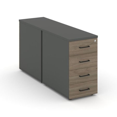 Тумба опорная/приставная SN.TOP-012 (416х1432х750) (Антрацит/Вяз Благородный)