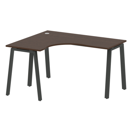 Стол криволинейный левый Metal System Style БА.СА-3 Л 1400x1200x750 (Венге Цаво/Антрацит металл)