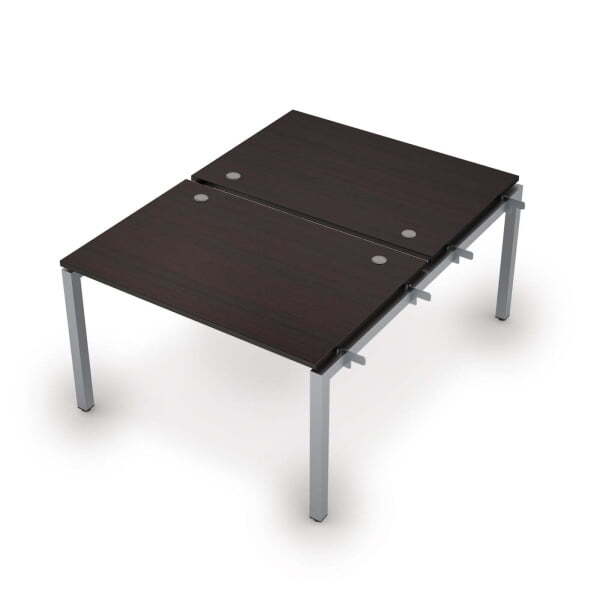 6МБН.5288 Бенч-система на 2 рабочих места, начальный модуль (1200x1635x750) (Венге/Алюминий матовый)