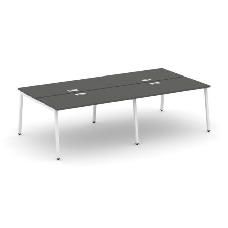 Рабочая станция 2-х сторонняя SN-4A.DRS-032 (2360х1232х750) (Антрацит/Металл Белый)