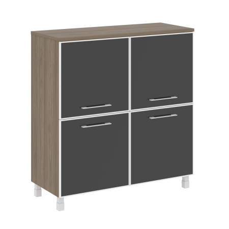 Стеллаж квадратный LT.SD1.2R 1094x450x1168 Black (Вяз Благородный)