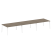 Стол для переговоров (3 столешницы) на А-образном м/к Metal System Style БА.ПРГ-3.4 4800x1235x750 (Дуб наварра/Серый металл)