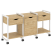 Тумба на колесных опорах наборная VR.L-TN-6.K 1440x460x767 (Тиквуд Темный/Белый металл)