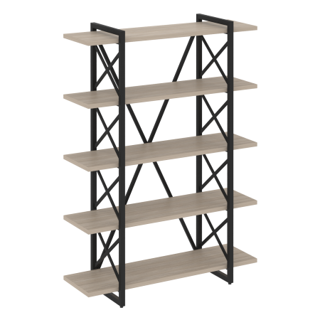 Стеллаж на регулируемых опорах-5 полок VR.L-MST.O-5.8V 1200x400x1650 (Дуб Аттик/Черный металл)
