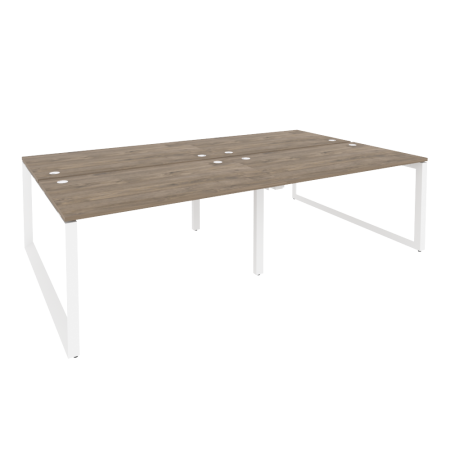 Рабочая станция на О-образном м/к Onix O.MO-D.RS-4.3.8 2760x1635x750 (Тиквуд Темный/Белый Металл)