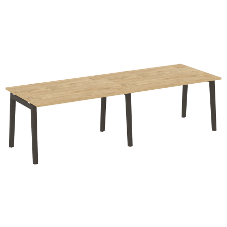 Стол переговорный на деревянных опорах Onix Wood OW.PRG-2.3 2760x980x750 (Тиквуд Светлый/Дуб Темный)