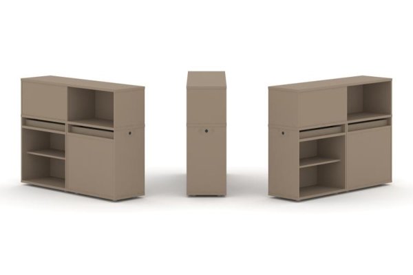 Тумба двойная + низкая надставка ES.NB.2N-11 (1500х410х1135) (Латте)