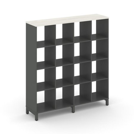 Каркас стеллажа 4 яруса SN.KS-440 (1488х400х1615) (Антрацит/Дуб Наварра/Металл Антрацит)