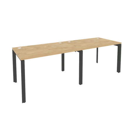 Рабочая станция на П-образном м/к Onix O.MP-RS-2.2.8 2360x800x750 (Тиквуд Светлый/Черный металл)