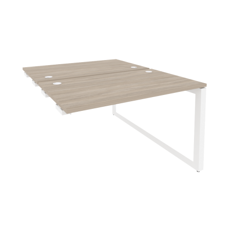 Стол-приставка двойной на О-образном м/к к опорным элем. Onix O.MO-D.SPR-2.7 1180x1475x750 (Дуб Аттик/Белый Металл)