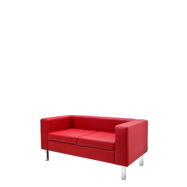 Диван офисный Маэстро (V-800) 2-х местный с подлокотниками (Красный)