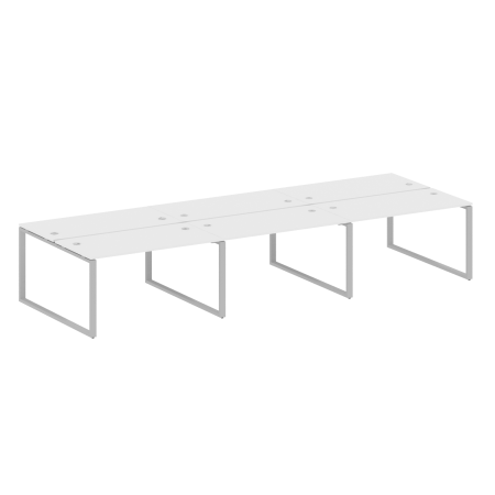 Рабочая станция Metal System Style БО.СМ-6.3 4200x1475x750 (Белый/Серый металл)