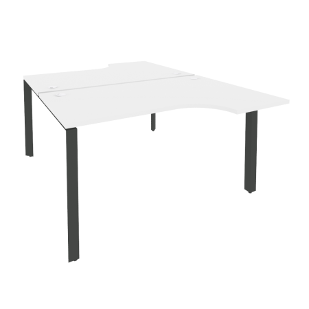 Рабочая станция на П-образном м/к Onix O.MP-D.SA-2 1380x1995x750 (Белый Бриллиант/Черный металл)