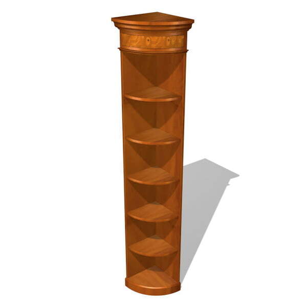 Стеллаж угловой Art&Moble 01205 380x380x2220 (Шпон корня оливы)