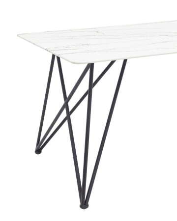 Стол обеденный Сакраменто 140*90 белый стеклянный (Стол обеденный Сакраменто белый)