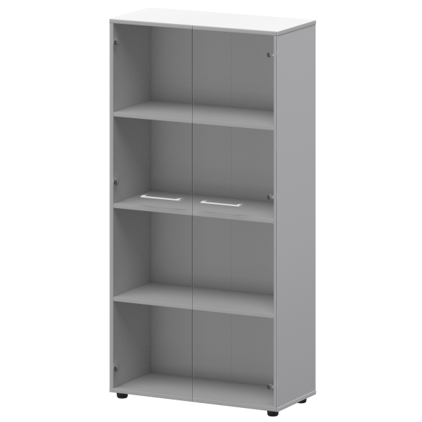 Шкаф высокий со стеклом Кортез СМШ48S(Б) 792x380x1595 (Белый)