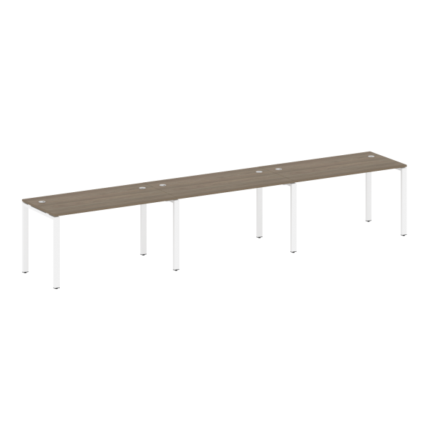 Рабочая станция на 3 раб. места Metal System Style БП.СМ-3.3 4200x720x750 (Вяз/Белый металл)