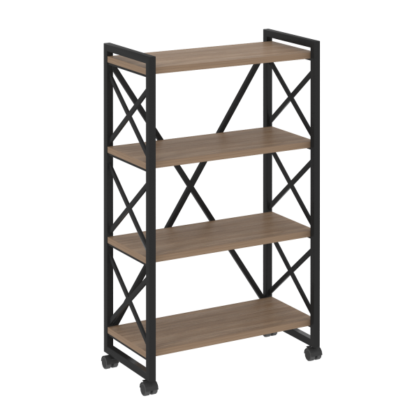 Стеллаж на колесных опорах-4 полки VR.L-MST.K-4.8 800x400x1334 (Дуб Аризона/Черный металл)