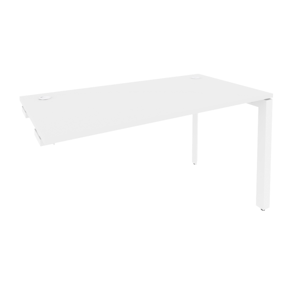 Стол-приставка на П-образном м/к к опорным элементам Onix O.MP-SPR-3.7 1380x720x750 (Белый Бриллиант/Белый Металл)