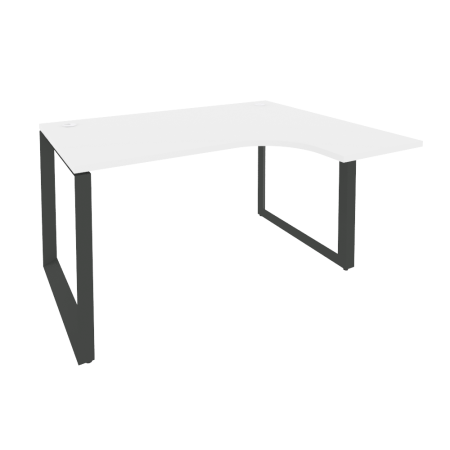 Стол эргономичный правый на О-образном м/к Onix O.MO-SA-3R 1380x1180x750 (Белый Бриллиант/Черный металл)
