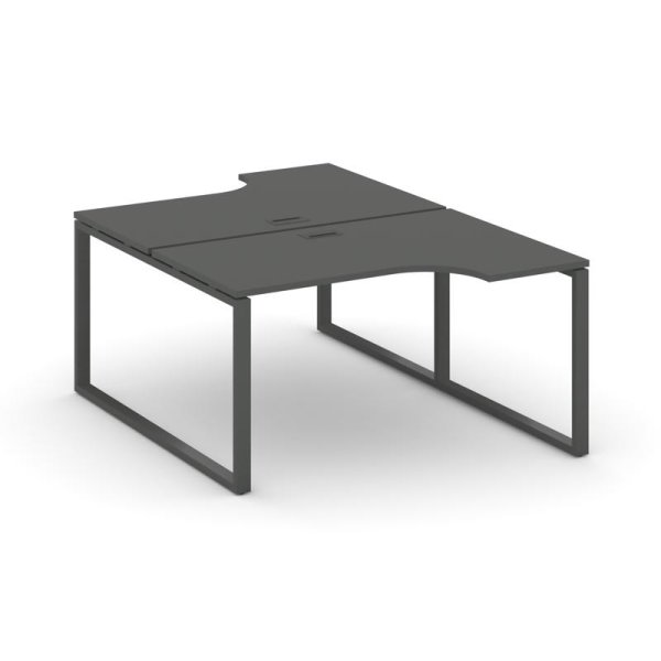 Рабочая станция эргономичная SN-6O.DRPA-002 (1580х1232/1992х750) (Антрацит/Металл Антрацит)
