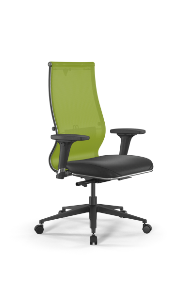 Кресло для руководителя Метта SynchroSit 10 B2-163D - T+Extra /Km00/Wm12/D02P(M24.B11.G19.W02) (Лайм | Черный)
