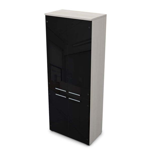 9Ш.005.24 Шкаф высокий со стеклом (800x450x2045) (Ivory)