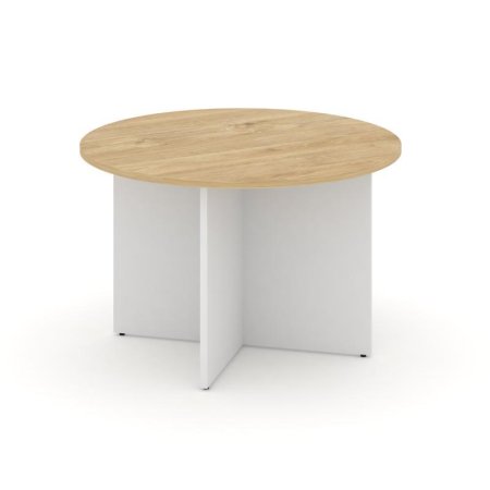Стол переговорный круглый SN-D.SPRG-004 (1180х1180х750) (Тиквуд Светлый/Белый)