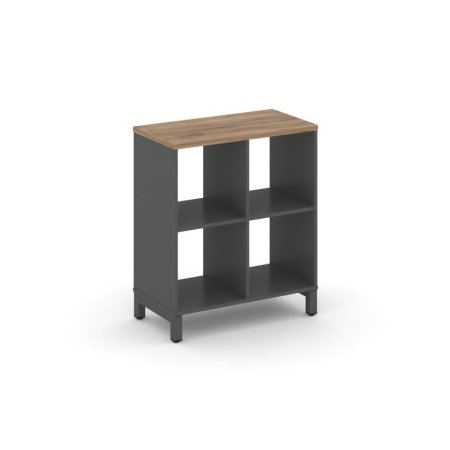 Каркас стеллажа 2 яруса SN.KS-220 (754х400х881) (Антрацит/Дуб Табак/Металл Антрацит)