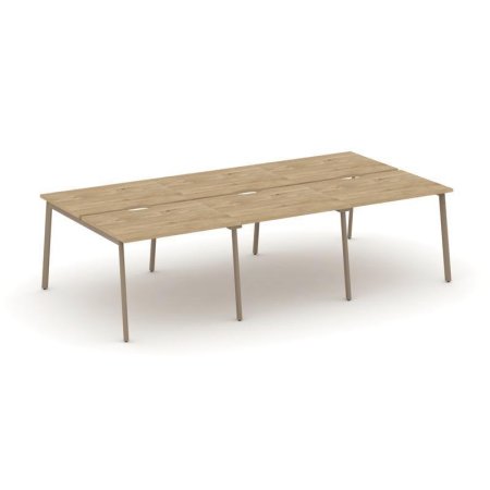 Рабочая станция 6 мест ES.D.RS-6.1-VP (2940х1500х750) (Тиквуд Светлый/Металл Латте)