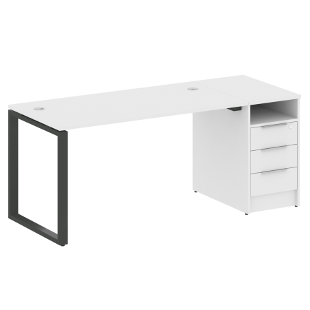 Рабочая станция Metal System Style БО.РС-СТП1.3 1812x720x750 (Белый/Антрацит металл)
