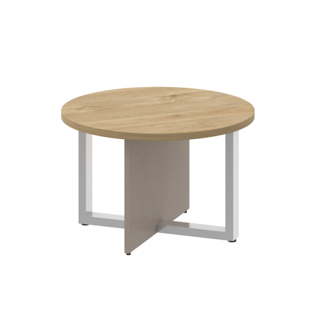 Стол журнальный, круглый Shift SK.SG-KR-70 (700x700x450) (Тиквуд Светлый-Капучино | Хром)