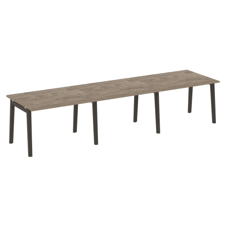 Стол переговорный на деревянных опорах Onix Wood OW.PRG-3.2 3540x980x750 (Тиквуд Темный/Дуб Темный)