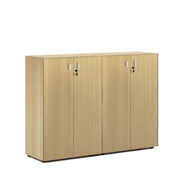 EXE Шкаф средний на 4 двери H120 (Дуб Светлый/Хром)