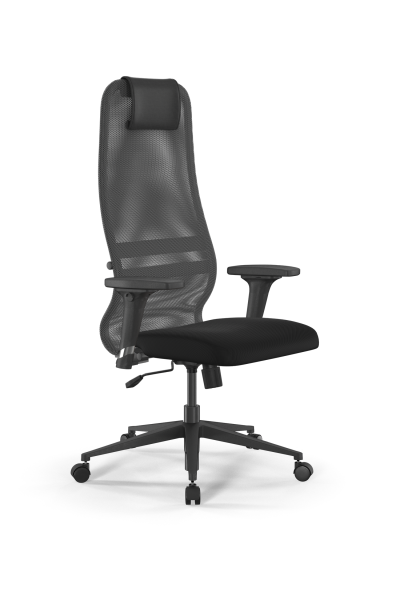 Кресло для руководителя Метта Sit 8 B1-8D - X1+UMF(X1) /Uh00/Wh00/D02P(M09.B11.G19.W02) (Светло-серый | Черный)