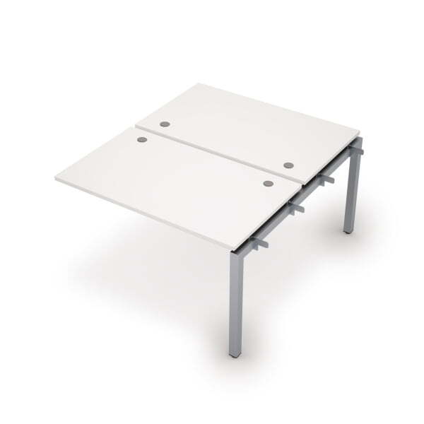 6МБС.5278 Бенч-система на 2 рабочих места, средний модуль (1200x1435x750) (Белый/Алюминий матовый)